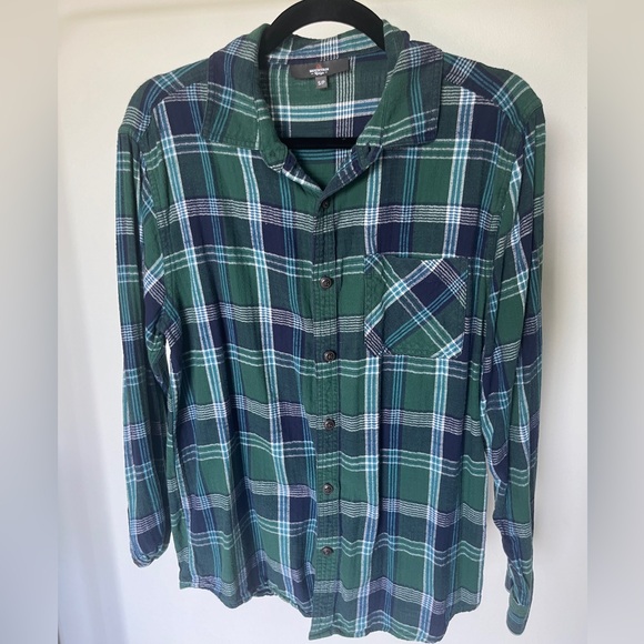 Green plaid Men’s small button down Mountain Ridge size small - Picture 5 of 6